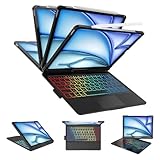 iPad Air 11インチ 2025(M3) 2024 (M2) キーボード付きケース iPad Pro 11第1/2/3/4世代/iPad Air第4/5/6世代通用 高精度タッチパッド付き 7色バ ックライト Apple pencilを充電可能 Type-C接続急速充電 ペンホルダー搭載 オートスリープ機能 全面保護 多角度調整 一体型 ブラック