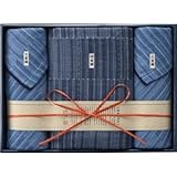 『お返し 香典返し 法要引き出物などに人気の商品』　縞屋の治作　多重織ガーゼバスタオル＆フェイスタオル2P　【掛け紙・包装可】