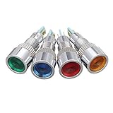 YCOSON　12V 8mmの金属LEDインジケータ警告ライトランプパイロットパネルダッシュボードLEDパネルインジケータ