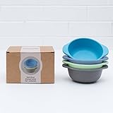 Bobo&Boo Bamboo Kids Snack Bowls Set of 4 Bamboo Dishes Non Toxic Eco Friendly & Stackable Kids Snac