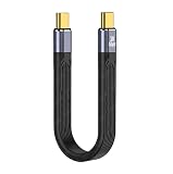 Sisyphy USB Type C 短いケーブル （USB3.1標準 0.15m フラット）、USB-C to USB-C ケーブル、4K@60Hz 映像出力 10Gbpsデータ転送 PD対応100W/5A急速充電、Type-C機種対応 iPhone 15 Pro Max対応 PD3.0 PPS QC3.0 E-Marker 内蔵