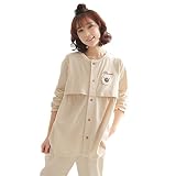 可愛い　授乳パジャマ　レディース　長袖　マタニティ　授乳口付き　前開き　ルームウェア　部屋着　エレガント　上下セット　オシャレ　ロング丈　ウエスト調節　妊婦用　寝巻き　ナイトウェア　M L XL