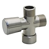 LASCO 08 – 2011sn真鍮プル型デュアルフローシャワーアーム切替弁for Handshower、1 / 2 "メスIP Inlet x 2つ1 / 2 "オスIPコンセント、サテンニッケル