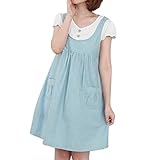 マタニティLadiesレディース半袖ルースポルカドットフェイク2ピースドレスサイズL