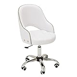 クラシカルチェア 幅47cm×奥行45cm×高さ82cm～92cm ホワイト [ エステスツール ネイルスツール ネイルチェア キャスター付き 背もたれ付き 昇降式 オフィスチェア スツール イス 椅子 チェア アンティーク クラッシック 