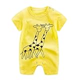 HUYB 　ベビー服　女の子　男の子　赤ちゃん服　幼児　子供服 ガールズ 　　ベビー用ロンパース　カバーオール ロンパース カバーオール　漫画パターン ３色 　　キッズ服　 (59, イエロー)