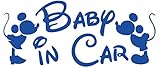 ベイビー イン カー ステッカーbaby in car ミッキー /車用/シール/ Vinyl//ステッカー/mk03 (青)