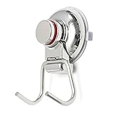 シルバーABS吸盤フック& 304ステンレススチールデュアルフック真空付かない壁フックShineMe強力なハンガーシャワーキッチンウィンドウバスルーム用バッグコートタオルキャップホルダー