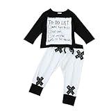 杜屋トヤ　モンクレール　新生児服　男の子　女の子　赤ちゃん　ブラック文字長袖トップス　パンツ　2点セット　かわいいプリント洋式秋服　秋　冬　コスチューム衣装セット　遊び・記念・撮影・誕生日・バースデー