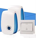 WYMLKUD ワイヤレス・ドアベル、 多機能 世帯 電子リモコン 長距離 ページャ、 防水、 白、 2のスタイル (色 : 白, サイズ さいず : B)