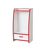 【JAJAN】キッズ ハンガーラック スリム 幅48cm　レッド［完成品][おまけ付き]【知育家具EVAキッズシリーズ】HRJ-48HR_s