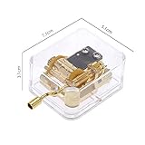 LuxBene(TM)スカイクリエイティブギフト工芸品で新着ユニークなオルゴールアクリルハンドクランクオルゴールゴールデン運動メロディキャッスル