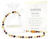 Amber Teething Necklace for Babies (Unisex) - Anti Flammatory, Drooling & Teething Pain Reduce Prope