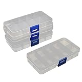 4本10グリッド透明なプラスチックの電子部品の部品収納ボックスケース