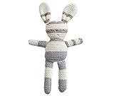 Natures Knits Baby Organic Cotton Grey Striped Knitted Bunny. by Natures Purest