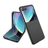 【Miimall】Motorola Razr 40 Ultra用 ケース フィルムとケース一体型 カバー Moto Razr 40 Ultra 耐衝撃カバー モトローラ レーザー40 ウルトラ 傷・汚れ防止 折りたたみ型 モトローラ レーザー40 ウルトラ 片手操作（ブラック）