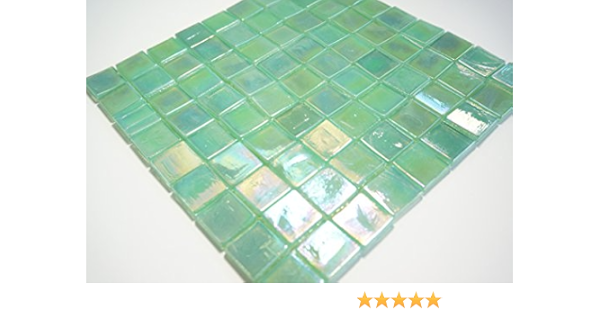 Amazon モザイクガラスタイル ばら売り 300g 15 角 グリーンパール色 クラフト ハンドメイド Diy 装飾 工作用 パーツ 素材 材料 トレイ コースター アクセサリ ミラー フォトスタンド フラワーポット 花瓶 小物置き ウェルカムボード などの デコレーション に タイル