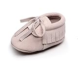 OWJIA タッセル リボン ファースト シューズ ベビー シューズ 12CM ベージュ