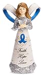 High Quality 82387 Ribbon Awareness Angel Figurine, 5, Blue