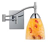 Elk 10151/1PC-YW Celina 1-Light Swing arm Sconce In Polished Chrome with Yellow Glass [並行輸入品]