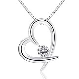 BCatcherレディースネックレススターリングシルバー925チェーンキュービックジルコニアシルバーアクセサリーラブハートペンダントバレンタインデーギフト誕生日記念日母の日プレゼント 