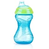 Nuby Click-it No-Spill Easy Grip, 6+ Months 10 oz (300 ml) Beginners Sippy Cup with a Soft Silicone 