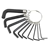 10個キーリング付きL型六角六角レンチスパナセット