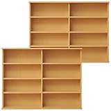 山善(YAMAZEN) 2個組 薄型 積み重ね本棚(幅120) CSBS-9012(NB)*2 ナチュラル