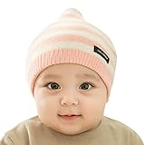 Amberetech ベビー帽子 赤ちゃん帽子 子供 防風・防寒・保温 耳保護 春秋冬新型　可愛く柔らかいニット帽子　ストライプ模様　柔らかい手の感触 暖かくかわいい帽子 春 秋 冬 女の子 男の子 