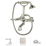 Rohl A2701LMSTN Verona Triple Handle Exposed Tub Filler Faucet Wall Mounted with Metal Lever Handles