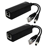 ANVISION 2パックアクティブPoEスプリッタアダプタIEEE 802.3af準拠10 / 100Mbps、IPカメラ用DC 12V出力ワイヤレスAPルータVoIP電話AV-PS12