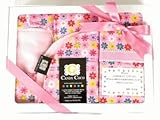 出産祝い メッセージのしを付けて 人気 ギフト 0~4才女の子スタイ２枚・おむつマット＆ポーチ４点/ピンクミニフラワー