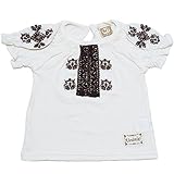 【本体綿100％】2017年 夏物 UZULAND ウズランド MONO 花刺繍 半袖Ｔシャツ 生地ホワイト◇95cm