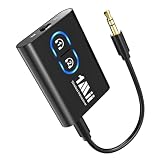 1Mii Bluetooth トランスミッター レシーバー 一台二役 ブルートゥース 低遅延Bluetooth5.3 送信機 受信機 2台同時接続 aptX Adaptive/aptX LL/aptX HD/AAC/AUX対応 イヤホンジャック 3.5mm TV/PC/スピーカー/ホーム/飛行機/車載/ボート/ジム用 充電しながら使用可 小型 ML300（ブラック）