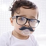 Funny Black Mustache Pacifier Teether For Cute And Adorable Baby Boys And Infants Extra Soft Silicon