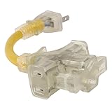 米国のプラグインAC125V 15AプラスチックAU米国ソケット3コンセント電源コードイエロー10"