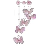 The Butterfly Grove Chloe Butterfly Nursery Mobile Hanging Nylon Layered Decor, Pink/Magenta by The 