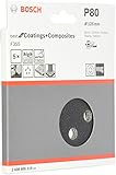 BOSCH(ボッシュ) サンディングペーパー125ｍｍφ #80 (5枚入)  2608605115