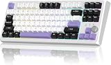 MageGee SKY87 ワイヤレス メカニカルキーボード ゲーミング キーキャップ 紫 カスタマイズスイッチ（Ivory switch) (紫（Ivory switch）)