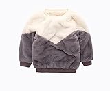 (チェリーレッド) CherryRed ベビー 子供服 男の子 防寒対策 綿服 スウェット Tシャツ 厚手 可愛い 遊び着 通学 普段着 通園 110 グレー