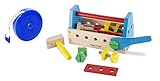 Melissa & Doug take-alongツールキット木製Construction Toy ( 24個) with a再生テープメジャーfor eXtrafun