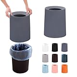 ゴミ箱 ゴミ袋が見えない 丸型 ビニール袋隠す 8L/12L シンプル リビング キッチン 洗面所 オフィス ごみ箱 ごみばこ フタなし ルクレール 2重構造 (グレー, Mサイズ 8L)