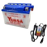【バッテリー＋P-Power充電器セット】 台湾ユアサ YUASA YB4L-B ＋ PerfectPower バイクバッテリー充電器 開放型 互換 GM4-3B FB4L-B BX4A-3B バイク充電器