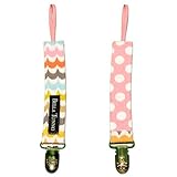 Bella Tunno Fabric Loop Pacifier Clip, Happy Ripple/Cotton Candy Dot by Bella Tunno [並行輸入品]
