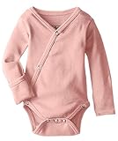 L'ovedbaby ラブドベビー  前開き 長袖 ボディスーツ ロンパース  3-6ヶ月用 CORAL オーガニックコットン OR339