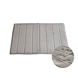 サイズ：約ﾖｺ61×ﾀﾃ43×厚み1.5cm 【ライトグレー】　浴室　バスマット　キッチン　玄関　足元マット　ふかふかマイクロファイバー　低反発　ウォッシャブル　すべり止め　ノンスリップ