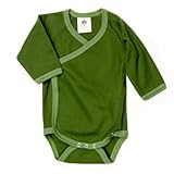 オーガニックコットン キモノボデイスーツ長袖【バジル】 (6-12ヶ月(70～75cm))