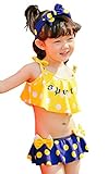 (チェリーレッド) CherryRed ガールズ ベビー 女の子 水着 ビキニ 子供用 ビキニ水着 可愛い 二点セット XL イエロー