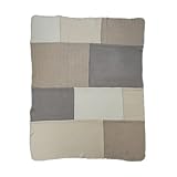 Lambs & Ivy Signature Sweater Knit Patckwork Blanket, Oatmeal by Lambs & Ivy