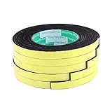 uxcell スポンジテープ 耐衝撃性 ノイズ絶縁 1.2 x 14.5cm ブラック イエロー 5個入り